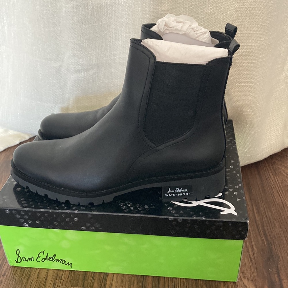 Sam Edelman Black Jaclyn Waterproof Chelsea Boot